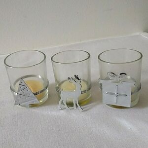 Decorative Christmas glass tealight holders
